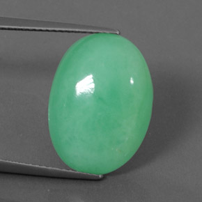 11.64 ct Green Chrysoprase Gemstone, Chrysoprase Gem in Oval Cabochon Shape for Sale.