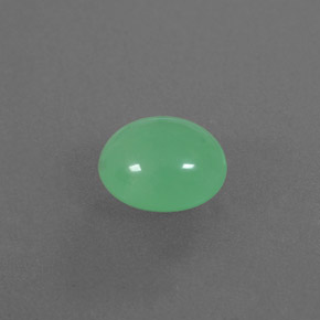 2.82 ct Green Chrysoprase Stone, Natural Chrysoprase in Oval Cabochon Shape for Sale