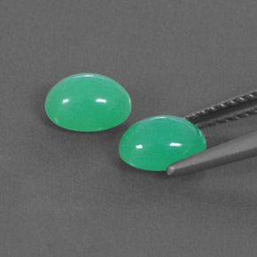 Chrysoprase Gemstone in 7.2 x 5.2 mm Size for Sale, Chrysoprase Stone in Green Color