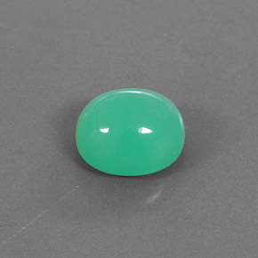 2.83 ct Green Chrysoprase Stone, Natural Chrysoprase in Oval Cabochon Shape for Sale