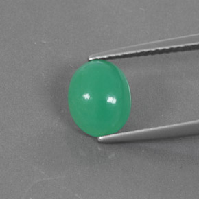 1.80 ct Green Chrysoprase Gemstone, Chrysoprase Gem in Oval Cabochon Shape for Sale.