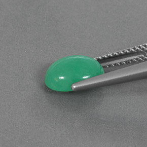 Chrysoprase Gemstone in 9 x 7.3 mm Size for Sale, Chrysoprase Stone in Green Color