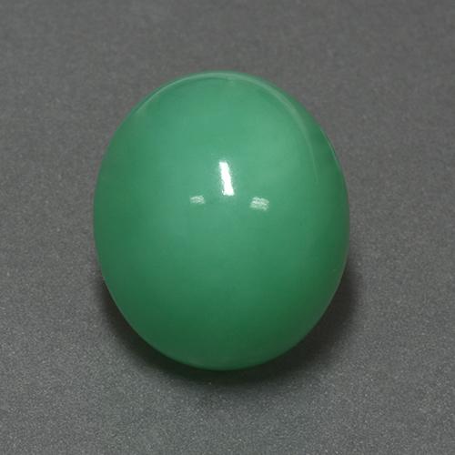 Deep Fern Green Chrysoprase Gem - 21ct Oval Cabochon (ID: 505407)
