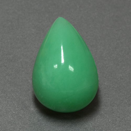 Shamrock Green Хризопраз Камень - 11.9ct Груша Кабошон (ID: 505410)