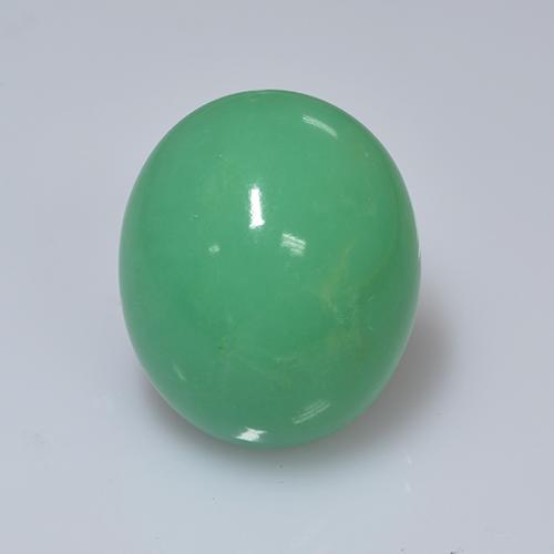 Verde helecho intenso Crisoprasa Gema - 16.6ct Cabujón Óvalo (ID: 505420)