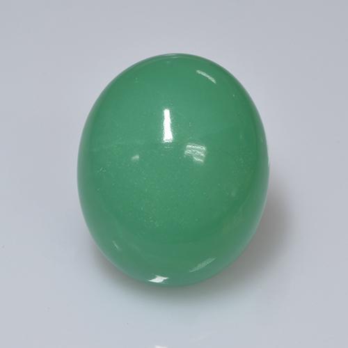 Medium Green Chrysoprase Gem - 19.3ct Oval Cabochon (ID: 505421)