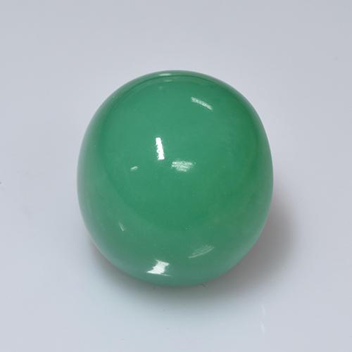 Warm Green Хризопраз Камень - 20.2ct Овал Кабошон (ID: 505423)