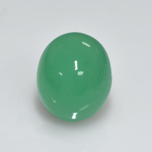 Clover Green Chrysoprase Gem - 13.9ct Oval Cabochon (ID: 505455)