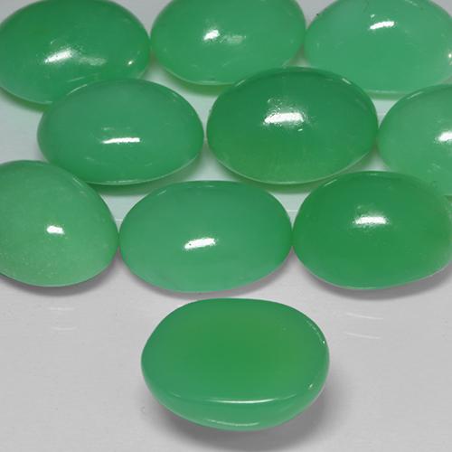 Chrysoprase Gemstone in 12.8 x 9.8 mm Size for Sale, Chrysoprase Stone in Yellowish Green Color