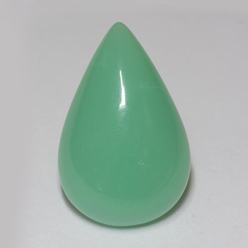 Menta verde Crisoprasio Gem - 12.1ct Cabochon pera (ID: 510621)