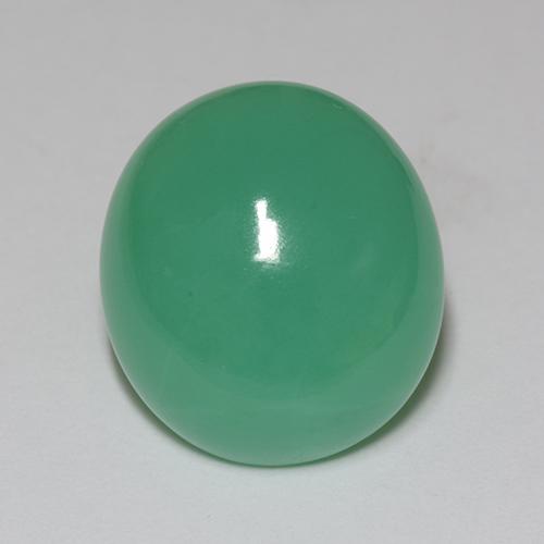 Light Basil Green Хризопраз Камень - 9.6ct Овал Кабошон (ID: 510626)