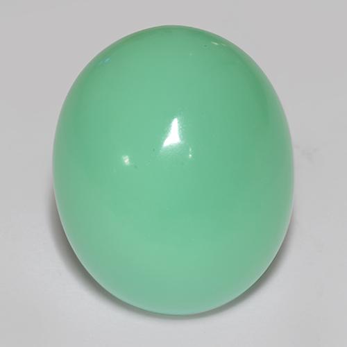 Verde helecho claro Crisoprasa Gema - 22ct Cabujón Óvalo (ID: 510649)