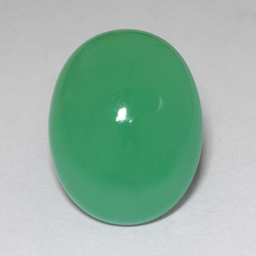 Medium Green Chrysopras Edelstein - 9.6ct Oval Cabochon (ID: 510655)
