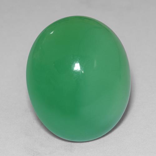 Verde medio Crisoprasa Gema - 11.1ct Cabujón Óvalo (ID: 510658)