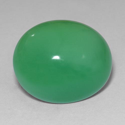 11.12 ct Green Chrysoprase Stone, Natural Chrysoprase in Oval Cabochon Shape for Sale