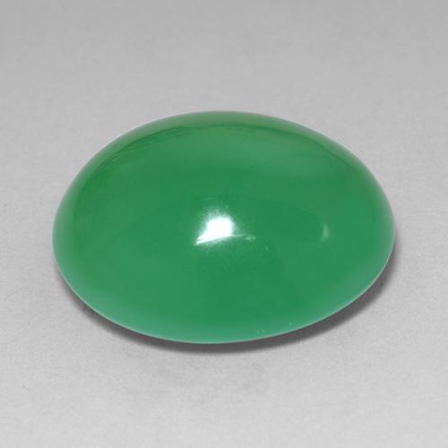 Chrysoprase Gemstone in 15.8 x 13.3 mm Size for Sale, Chrysoprase Stone in Medium Green Color