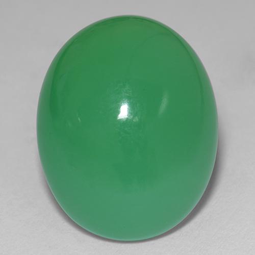 Yellowish Green Chrysoprase Gem - 12.1ct Oval Cabochon (ID: 510664)