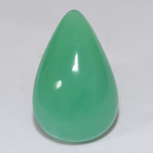 Medium Green Хризопраз Камень - 12ct Груша Кабошон (ID: 510752)