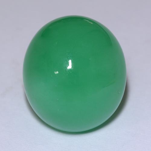 Shamrock Green Chrysoprase Gem - 15.5ct Oval Cabochon (ID: 510759)