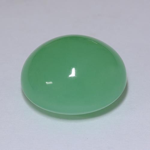 Chrysoprase Gemstone in 14.5 x 13.2 mm Size for Sale, Chrysoprase Stone in Shamrock Green Color