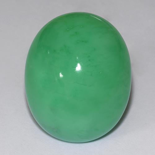 Verde trébol Crisoprasa Gema - 27.5ct Cabujón Óvalo (ID: 510765)