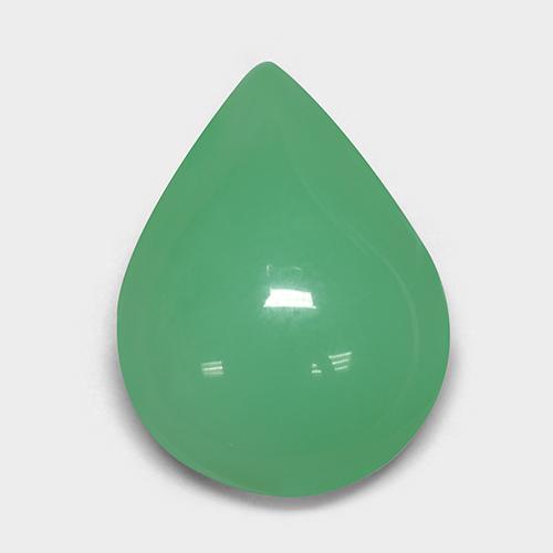 Verde giallastro Crisoprasio Gem - 6.3ct Cabochon pera (ID: 511236)