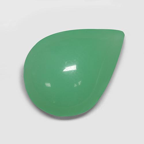 6.26 ct Green Chrysoprase Stone, Natural Chrysoprase in Pear Cabochon Shape for Sale