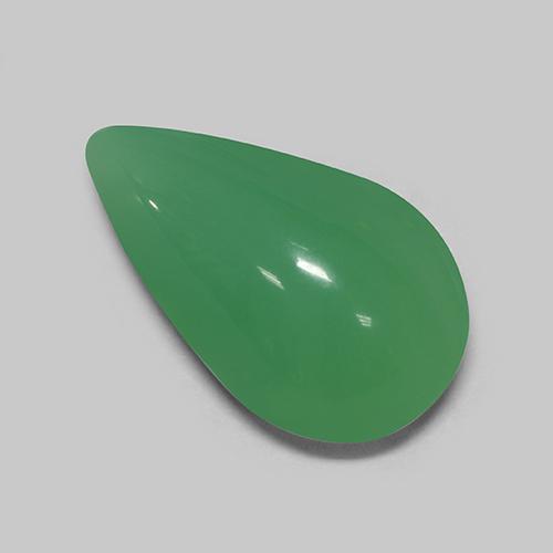 Verde giallastro Crisoprasio Gem - 5.4ct Cabochon pera (ID: 511245)