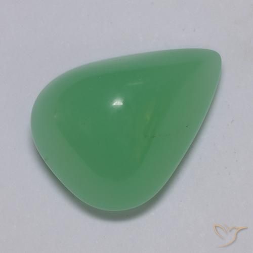 6.86 ct Green Chrysoprase Stone, Natural Chrysoprase in Pear Cabochon Shape for Sale