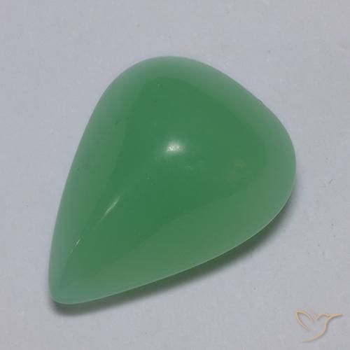 Chrysoprase Gemstone in 14.5 x 10.9 mm Size for Sale, Chrysoprase Stone in Medium Green Color