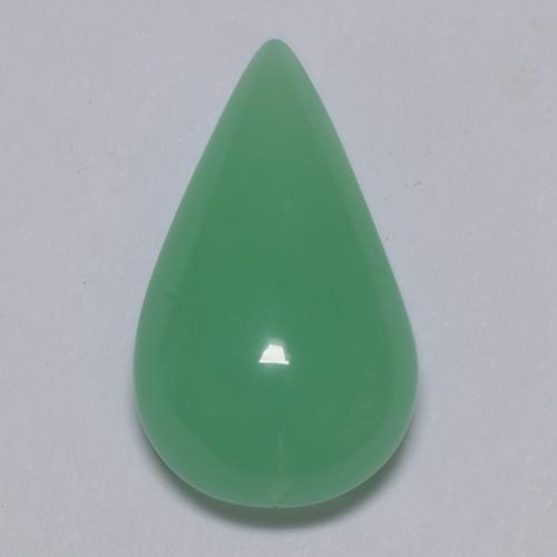 Shamrock Green Chrysoprase Gem - 5.7ct Pear Cabochon (ID: 511276)