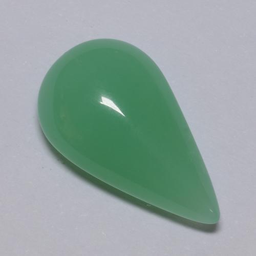 Chrysoprase Gemstone in 17.2 x 10 mm Size for Sale, Chrysoprase Stone in Shamrock Green Color