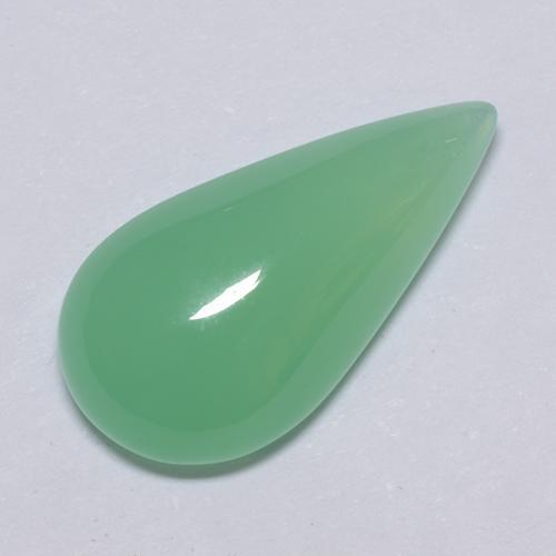 Pale Yellowish Green Chrysoprase Gem - 6.1ct Pear Cabochon (ID: 511281)