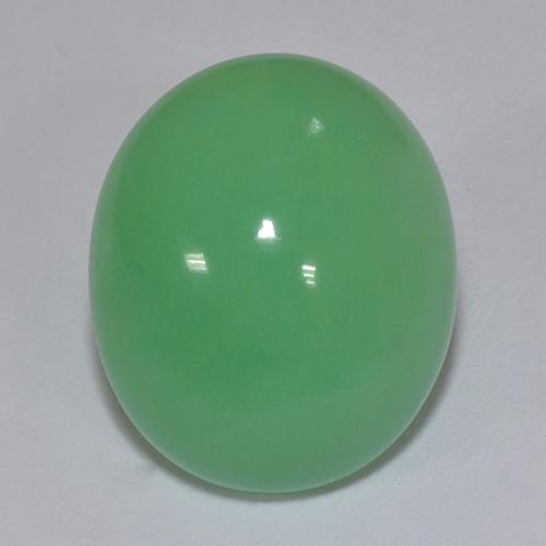 Verde medio Crisoprasa Gema - 15.9ct Cabujón Óvalo (ID: 511736)