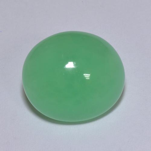 Medium Green Chrysoprase Gem - 10.6ct Oval Cabochon (ID: 511744)