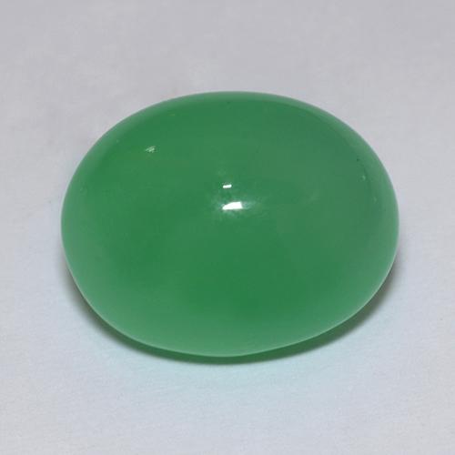 9.66 ct Green Chrysoprase Stone, Natural Chrysoprase in Oval Cabochon Shape for Sale