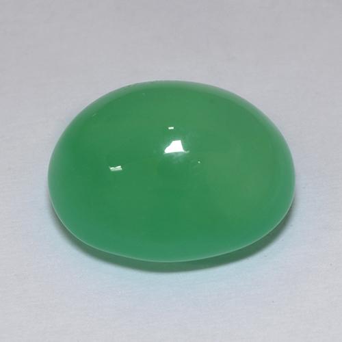 Chrysoprase Gemstone in 14.5 x 11.3 mm Size for Sale, Chrysoprase Stone in Yellowish Green Color