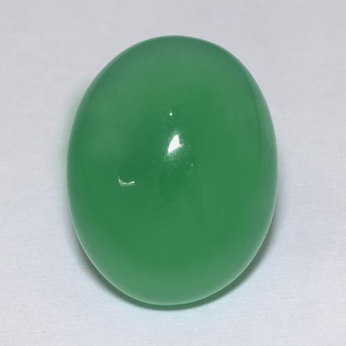 Deep Fern Green Crisoprasio Gem - 7.8ct Ovale cabochon (ID: 511755)
