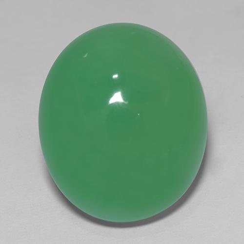 Shamrock Green Chrysoprase Gem - 19ct Oval Cabochon (ID: 511758)