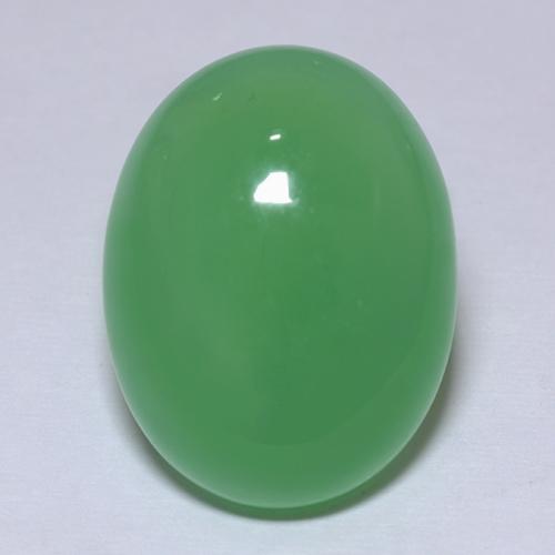 Verde medio Crisoprasa Gema - 13.9ct Cabujón Óvalo (ID: 511785)