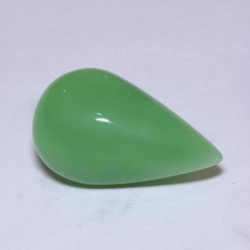 Light Green Chrysoprase Gem - 7.2ct Pear Cabochon (ID: 511787)