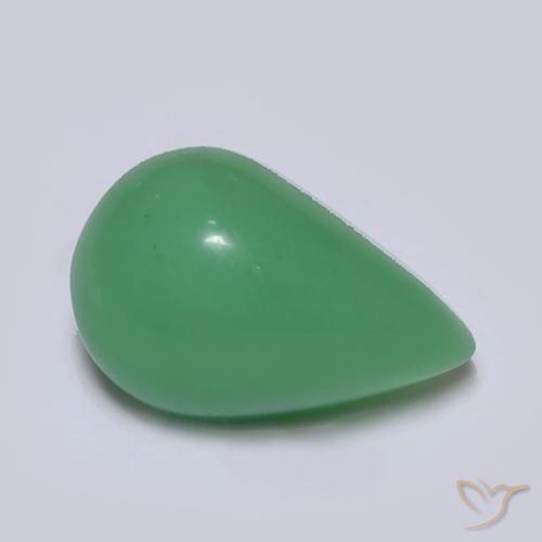 4.74 ct Green Chrysoprase Stone, Natural Chrysoprase in Pear Cabochon Shape for Sale