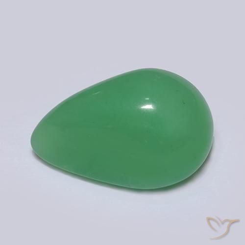 Chrysoprase Gemstone in 12.6 x 8.3 mm Size for Sale, Chrysoprase Stone in Warm Green Color