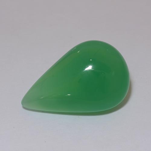 Verde pino Crisoprasa Gema - 5.7ct Cabujón Pera (ID: 511791)