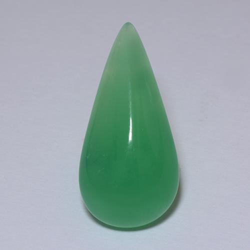 5.89 ct Green Chrysoprase Stone, Natural Chrysoprase in Pear Cabochon Shape for Sale
