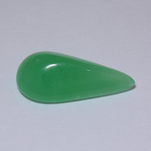 Chrysoprase Gemstone in 18.9 x 9.2 mm Size for Sale, Chrysoprase Stone in Medium Green Color