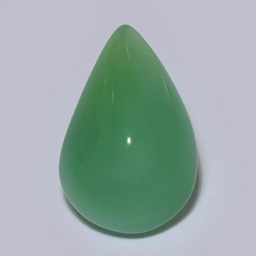 Earthy Green Crisoprasio Gem - 3.9ct Cabochon pera (ID: 511795)
