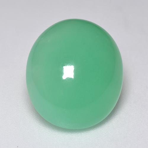 Светло-зеленый Хризопраз Камень - 8.5ct Овал Кабошон (ID: 515465)