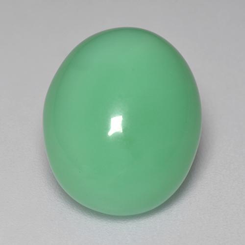 Light Shamrock Green Хризопраз Камень - 8.7ct Овал Кабошон (ID: 515466)