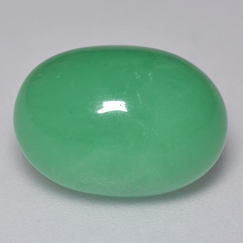 9.48 ct Green Chrysoprase Stone, Natural Chrysoprase in Oval Cabochon Shape for Sale